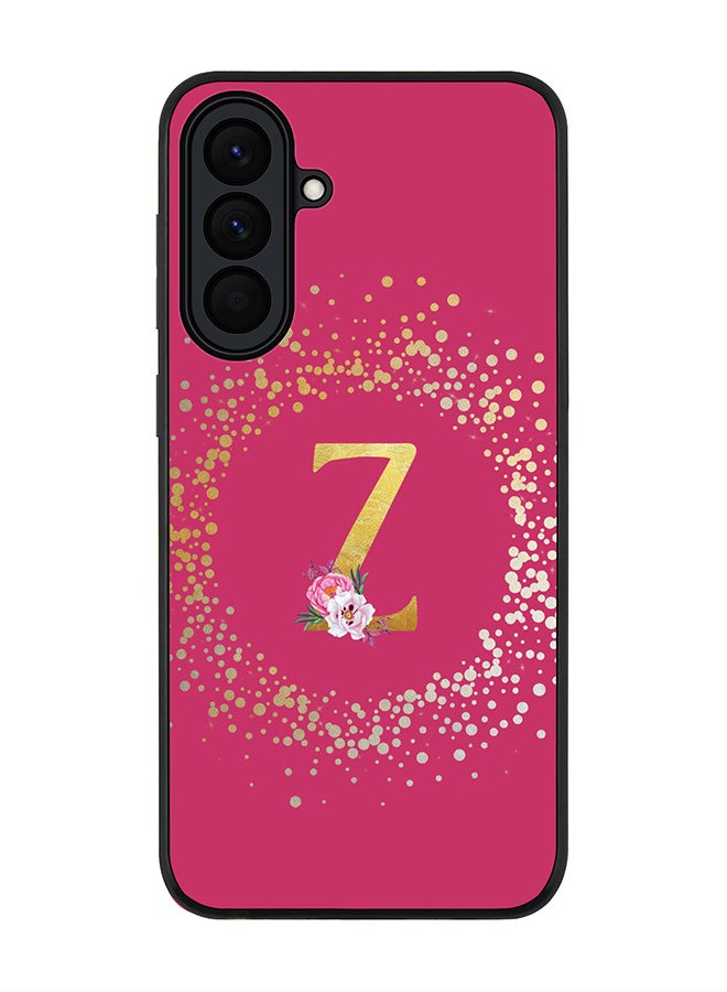 For Samsung Galaxy A57 Case,Slim fit Camera Protection, Shockproof Thin Phone cover  - Custom Monogram Floral - Z ( Deep Pink )