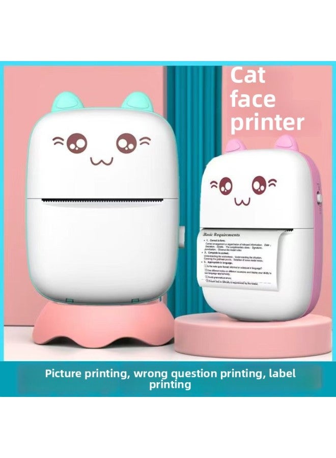 Generic HD Print Camera Children's Poroflo Camera One-shot Self-timer Y600Y70-Color:Cat Face Printer Pink  - Image 4