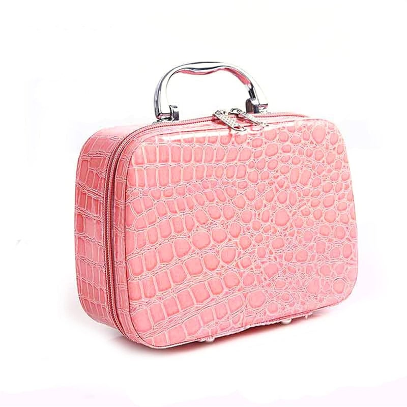 BESTOTTAM Cosmetic Bag Travel Makeup Organizer Cosmetic Boxes Jewelry Organizer Toiletry Bag with Compact Magnifying Mirror and Steel Handle Stylish Makeup Box for Women - Image 1