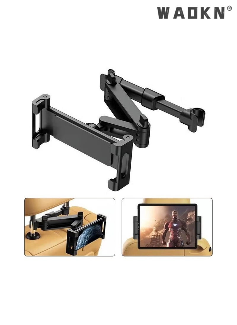 WAOKN Car Tablet Headrest Foldable Holder - Car Back Seat Headrest Tablet Mount Stand for Kids, Long Road Trip Essentials, Compatible with iPad Pro Air Mini, or Other 4.7 to 12.9" Devices, Black  - Image 5