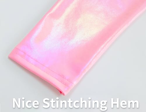 Gnainach Girls Shiny Metallic Leggings Size 4t 5t Holographic Pink Stretch Soft Yoga Pants for Toddler Gift Riding - Image 5
