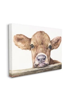 Stupell Industries Cute Baby Cow Animal Watercolor Painting Canvas Wall Art Design By Artist George Dyachenko  - Image 1