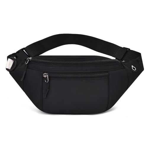 DAITET Large Crossbody Fanny Pack for Men&Women,Waist Bag & Hip Bum Bag for Outdoors Workout Traveling Casual Running Hiking Cycling,Easy Carry Any Phone(Loop Black) - Image 1