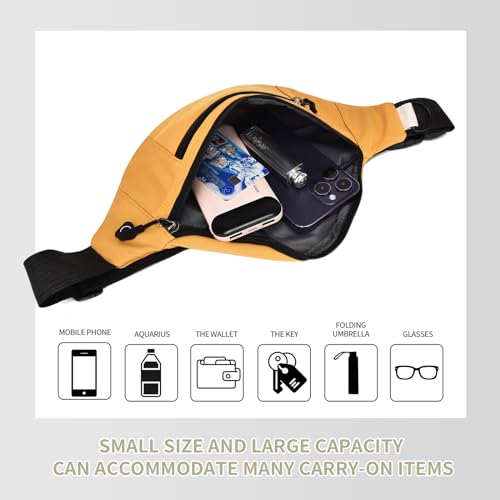 DAITET Large Crossbody Fanny Pack for Men&Women,Waist Bag & Hip Bum Bag for Outdoors Workout Traveling Casual Running Hiking Cycling,Easy Carry Any Phone(Loop Black) - Image 3