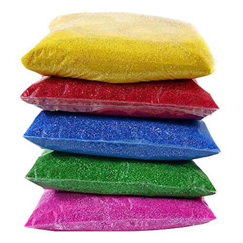 Ascension Design Creativity Diwali Floor Rangoli Art 5 Multicolour Glitter Rangoli Powder 80g Each Pack Ceramic Colours Rangoli Powder Colors Rangoli Making Kit or Navratri Pongal Pooja Mandir - Image 1