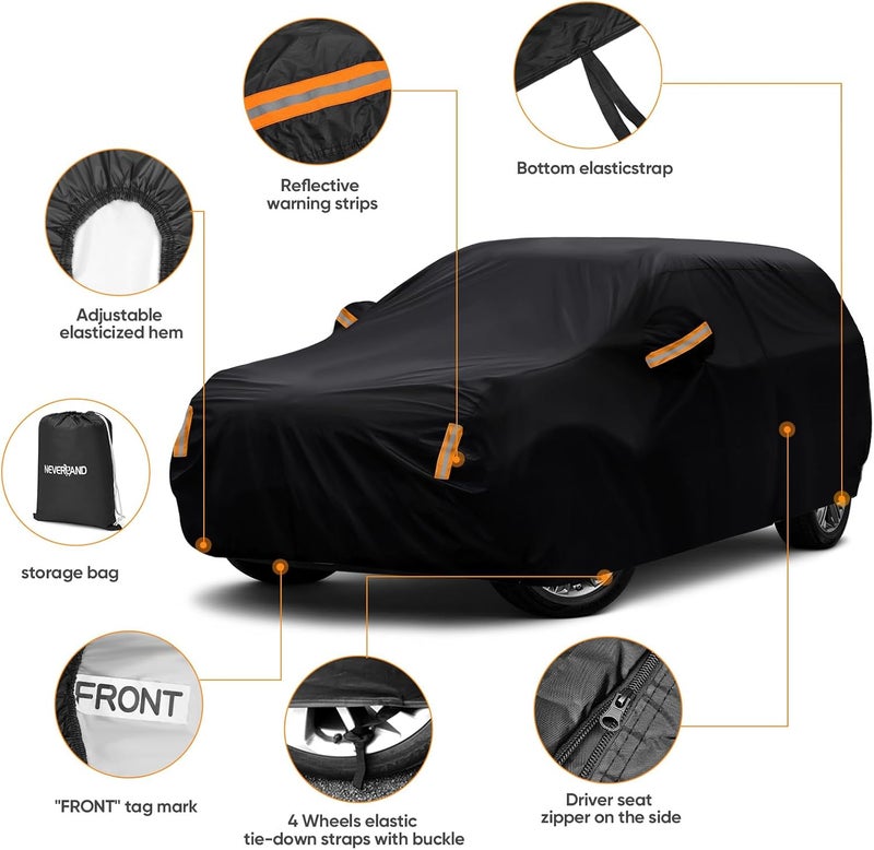 NEVERLAND SUV Car Cover Waterproof All Weather Outdoor Full Car Cover for Automobiles Snow Rain Sun UV Dust Protection Scratch Universal Fit SUV Up to 190" - Image 3