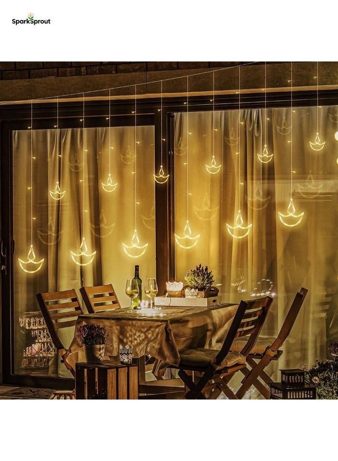 سباركسبروت مصابيح زينة للمنزل من ديوالي - 12 دياس معلقة مع 8 اوضاع وامضة، صندوق بطارية يعمل بمنفذ USB - لحفلات الزفاف والحفلات وديكور غرفة النوم - لون ابيض دافئ من تيوكس - Image 4