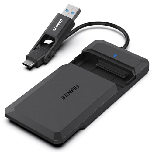BENFEI 25 Inch SATA to USB Tool Free External Hard Drive Enclosure USB TypeCTypeA to Sata Compatible for 25 Inch SSDOptimized for SSD Support UASP - Image 1