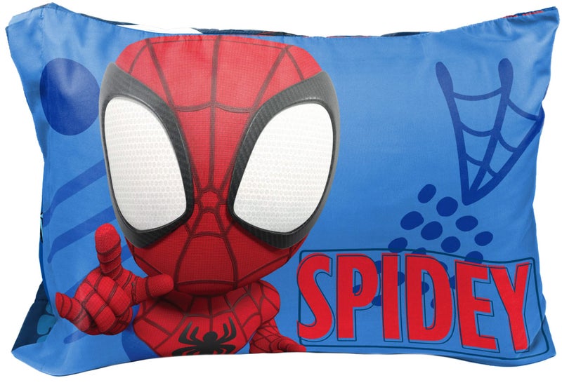 Jay Franco Marvel Spidey and His Amazing Friends Team Spidey 1 Single Reversible Pillowcase - Double-Sided Kids Super Soft Bedding - Image 1