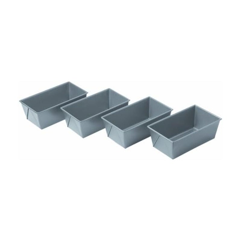 Chicago Metallic Commercial II Non-Stick Mini Loaf Pans, 5-3/4 by 3-1/4 by 2-1/4-Inch, Gray (Pack of 4) - Image 1