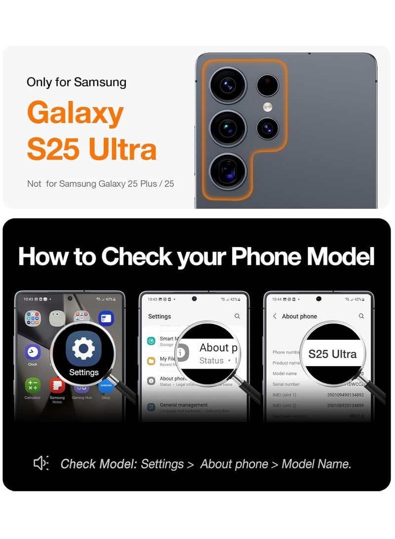 TIGER Case Compatible with Samsung Galaxy S25 Ultra (6.8") – Clear Magnetic Case with Wireless Charging Support – Camera Protection & Soft TPU Cover – Shockproof, Scratch-Resistant, Anti-Yellowing Slim Case for Galaxy S25 Ultra  black - Image 5