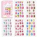 Laza 120pcs Children Nails Press On Pre-glue Full Cover Nail Tip Kit Glitter Gradient Color Rainbow Short Artificial False Nail Kits Lovely Christmas Gift for Children Kids Girls - Song of Summer - Image 2
