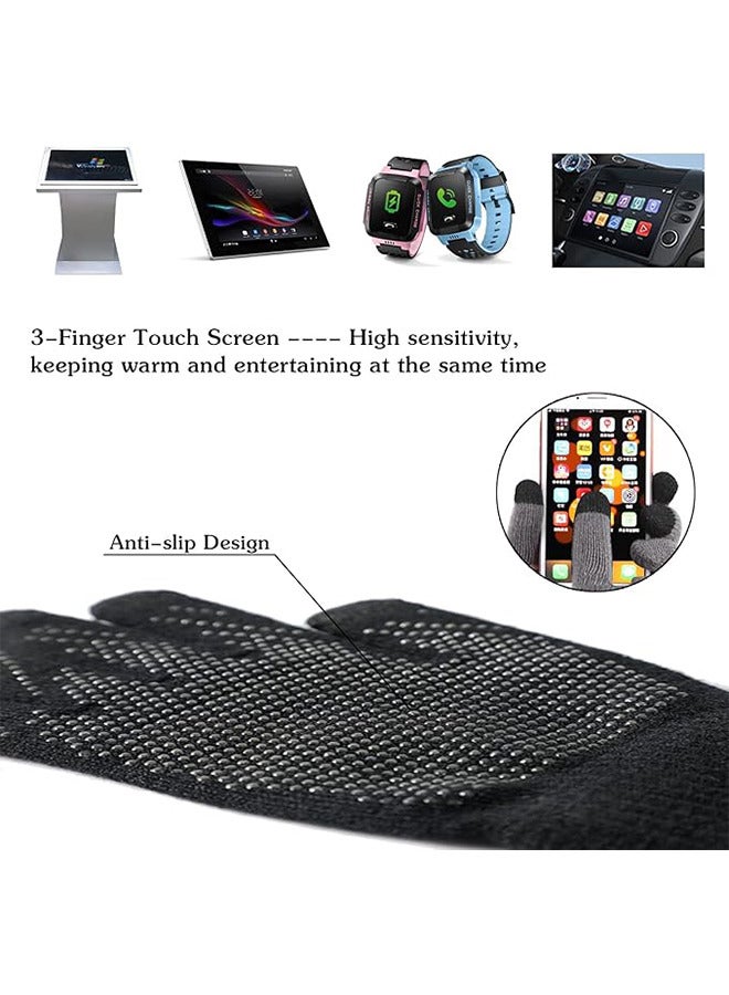 RATSAW 3Pcs Winter Beanie Hat Scarf Gloves Set for Men Women Ski Cap Touch Screen Mittens Warm Scarf  - Image 3