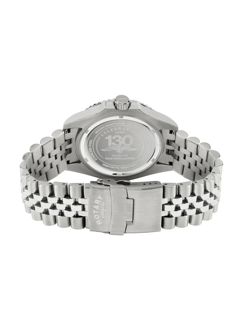 Rotary  Men's Apex 100 Analogue Watch, 45 mm, Black Dial, Stainless Steel Bracelet for Men | Best Price UAE