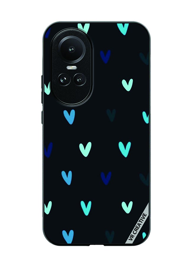 VR CREATIVE Protective Case Cover For Oppo Reno 10 Pro Blue Hearts Design Multicolour - Image 1