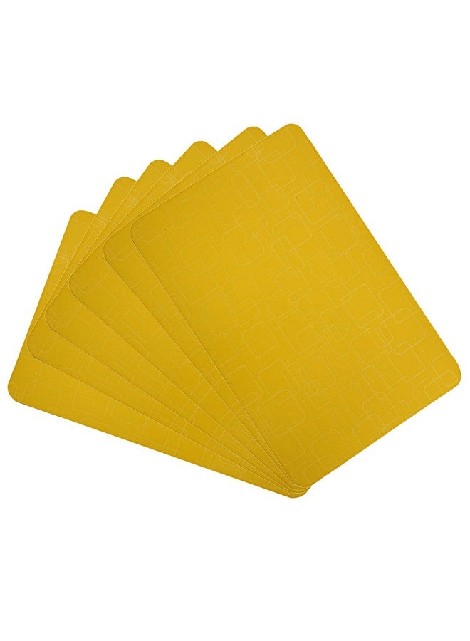 Kuber Industries Checkered Design PVC 6 Pieces Dining Table Placemat Set (Yellow), CTKTC13704 - Image 5