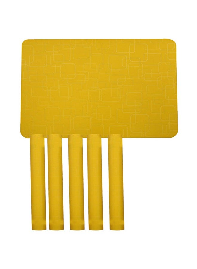Kuber Industries Checkered Design PVC 6 Pieces Dining Table Placemat Set (Yellow), CTKTC13704 - Image 1