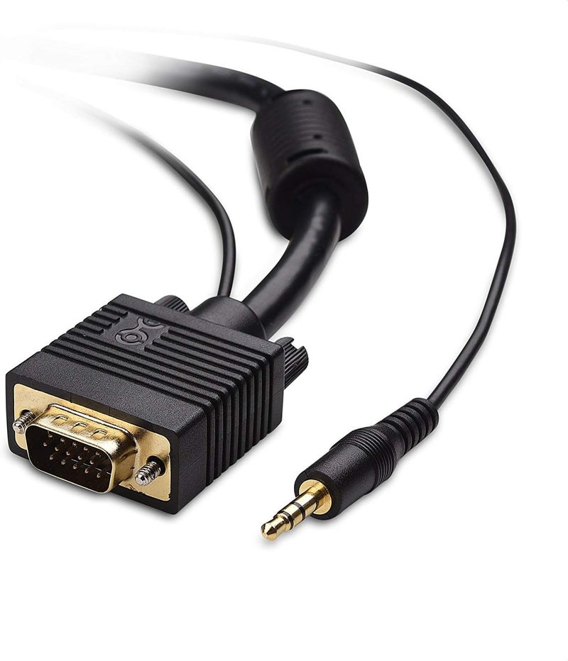 CableMatters كابل VGA مع صوت (كابل SVGA لشاشة مع صوت ستيريو 3.5 مم) 10 أقدام - Image 1