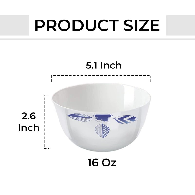 Larah by Borosil Morning Glory Opalware 2 pc Mixing & Serving Bowl Set with Lid | 500 ml (Each) Bowl Set | Microwave & Dishwasher Safe, Bone-Ash Free | Crockery Set Ideal for Daily Use & Gifting - Image 5