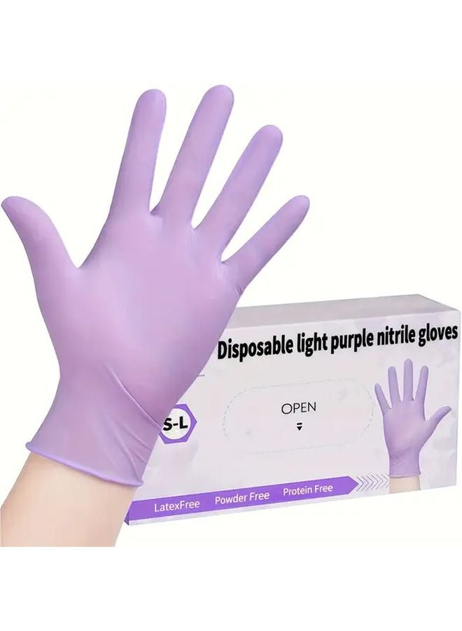 Ume Purple Nitrile Gloves 10pcs High Elasticity 9 Inch Waterproof Non Slip Disposable - Image 2
