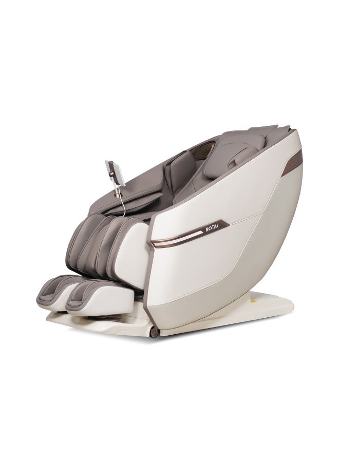 ROTAI ROTAI RT5652 Full Body Massage Chair –10-Year Warranty + Buy Back Insurance, 4D Foot Rollers, Heating, 22 Auto Programs, Space Capsule Design, Zero Gravity, 7" Touch Tablet, Voice Control (WHITE GREY)  - Image 1