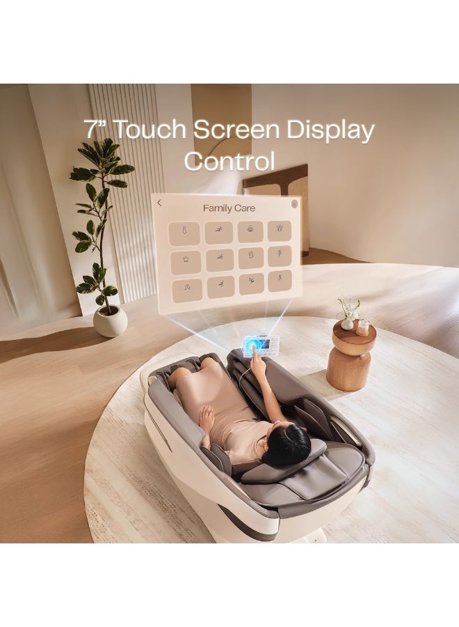 ROTAI ROTAI RT5652 Full Body Massage Chair –10-Year Warranty + Buy Back Insurance, 4D Foot Rollers, Heating, 22 Auto Programs, Space Capsule Design, Zero Gravity, 7" Touch Tablet, Voice Control (WHITE GREY)  - Image 4