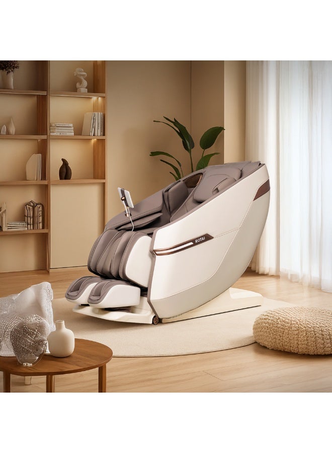 ROTAI ROTAI RT5652 Full Body Massage Chair –10-Year Warranty + Buy Back Insurance, 4D Foot Rollers, Heating, 22 Auto Programs, Space Capsule Design, Zero Gravity, 7" Touch Tablet, Voice Control (WHITE GREY)  - Image 2