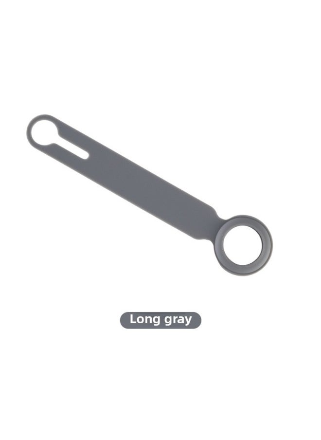 Generic - Suitable For Apple Airtag Silicone Protective Case Tracker Silicone Protective Case Anti-lost Airtags Protective Case-Color:083 Long-Grey - Image 1