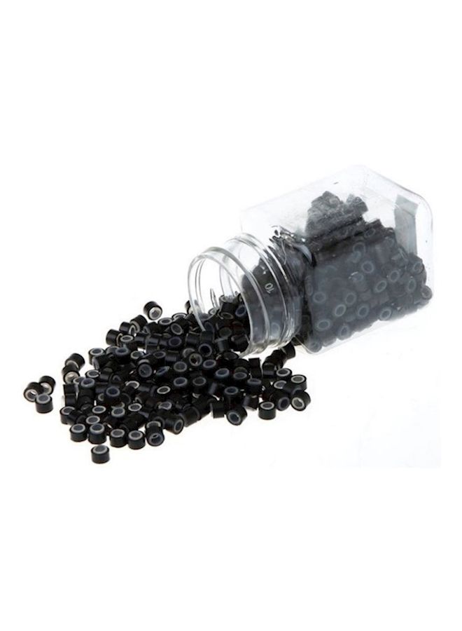 Loquat Rings Beads Hair Extension Black