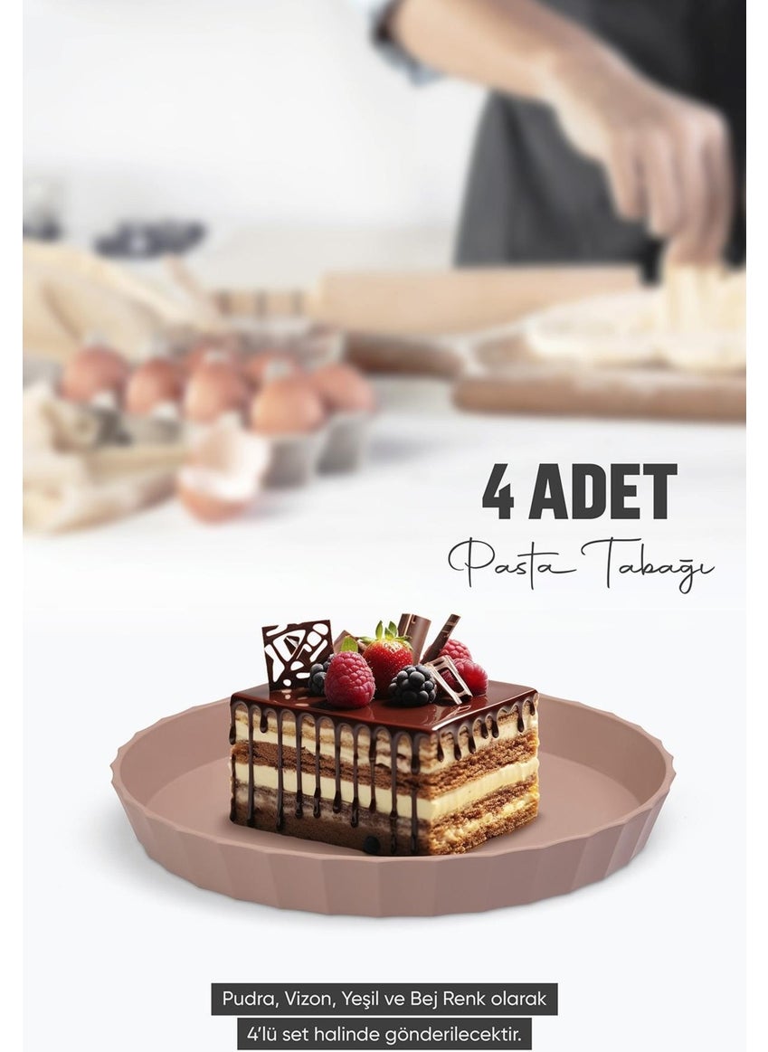 ‎okyanus Home Ocean Home Coliseum 4-Piece Cake Plate  - Image 1