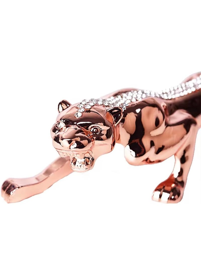 Rubik Decor Leopard, 19cm Zinc Alloy Animal Figurines for Home Car Office Living Room Decoration (Silver) - Image 2