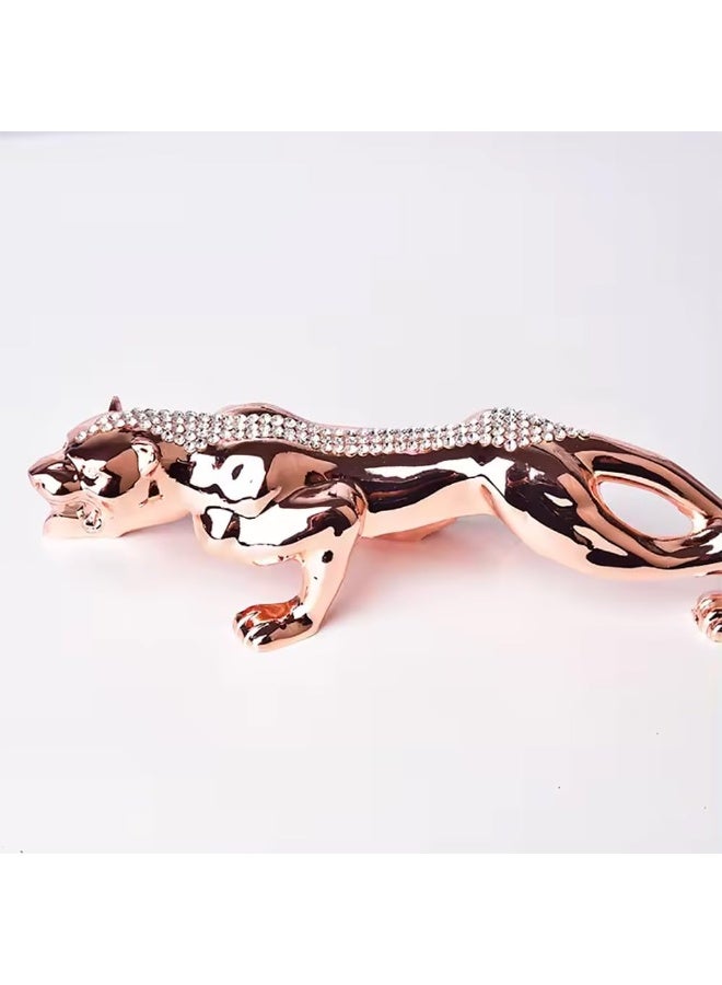 Rubik Decor Leopard, 19cm Zinc Alloy Animal Figurines for Home Car Office Living Room Decoration (Silver) - Image 5