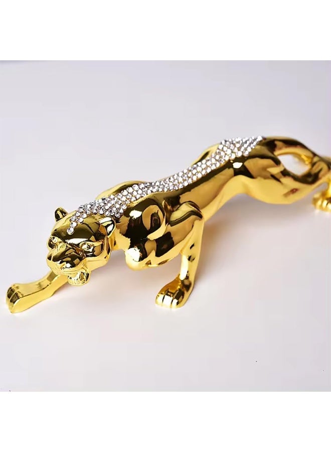 Rubik Decor Leopard, 19cm Zinc Alloy Animal Figurines for Home Car Office Living Room Decoration (Silver) - Image 4