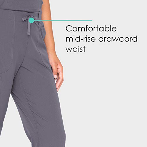 BARCO Skechers Vitality Charge Slim Fit Scrub Jogger for Women – Pewter, Mid-Rise, 4-Pocket Bottoms w/ 4-Way Stretch – Moisture Wicking, Quick-Shed, Anti-Static – Small, Regular Fit - Image 4