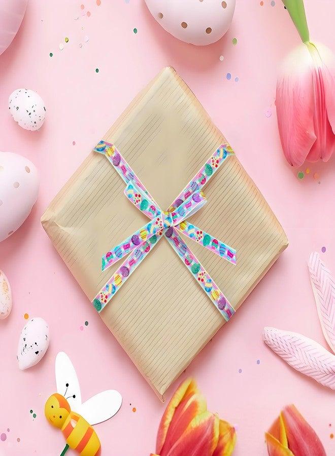 Yoblink Easter Grosgrain Ribbon,Easter Ribbon Thin Colorful Ribbon for Gift Wrapping,3/8 Inches 10 Yards(Color Egg) - Image 3