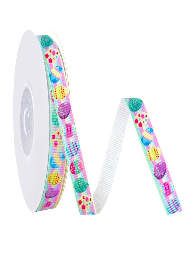 Yoblink Easter Grosgrain Ribbon,Easter Ribbon Thin Colorful Ribbon for Gift Wrapping,3/8 Inches 10 Yards(Color Egg) - Image 1
