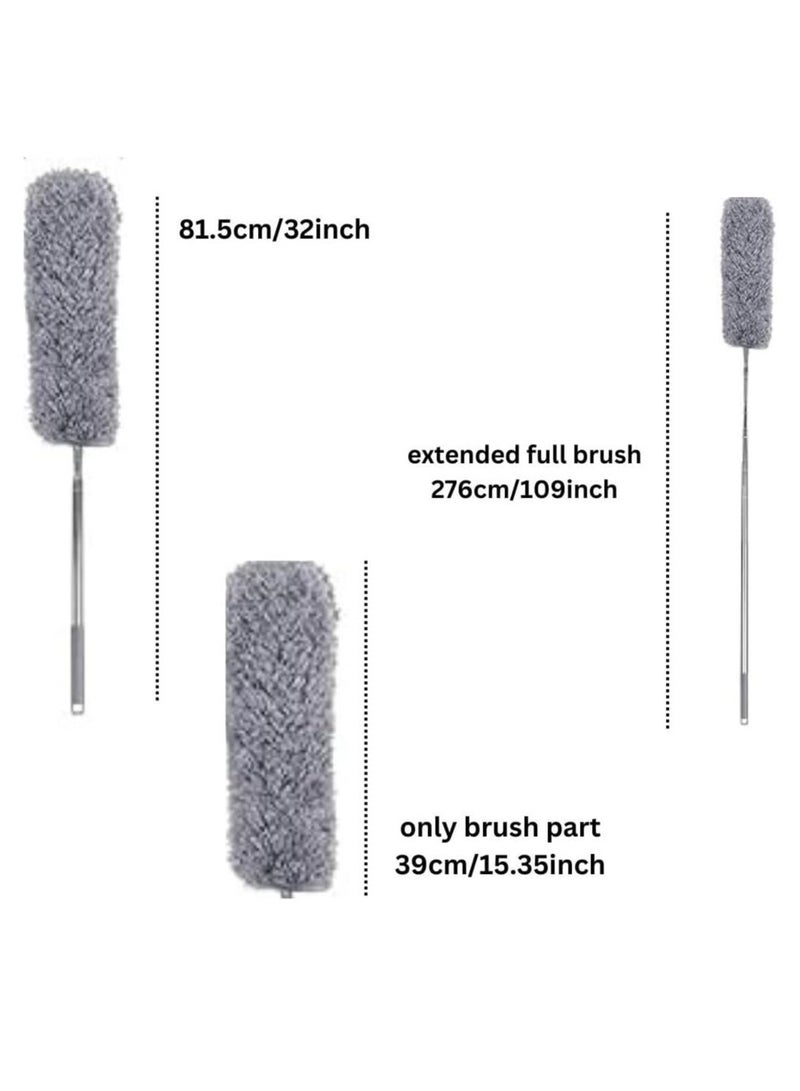 Extendable Microfiber Feather Duster with Bendable Head Adjustable Telescoping Stainless Steel Rod Washable and Detachable for Easy Cleaning Reusable Household Cleaning Tool (32-109in) - Image 5