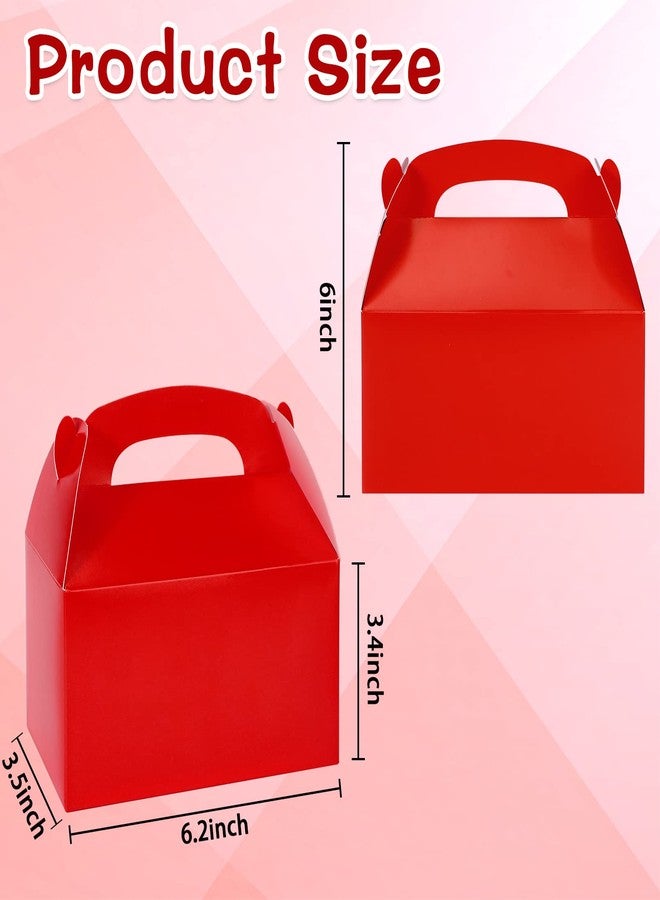JEFHOMKIT 24Pack Gable Boxes,Party Favor Treat Boxes,Goodie Gift Boxes for Party Favor,Gable Red Candy Treat Boxes,Paper Gable Gift Boxes with Handle for Birthday Party Wedding Baby Shower,6.2x3.5x3.4In(Red) - Image 3