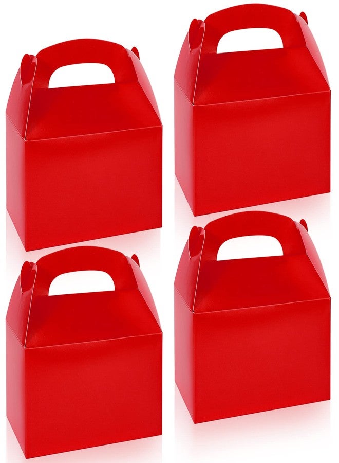 JEFHOMKIT 24Pack Gable Boxes,Party Favor Treat Boxes,Goodie Gift Boxes for Party Favor,Gable Red Candy Treat Boxes,Paper Gable Gift Boxes with Handle for Birthday Party Wedding Baby Shower,6.2x3.5x3.4In(Red) - Image 1