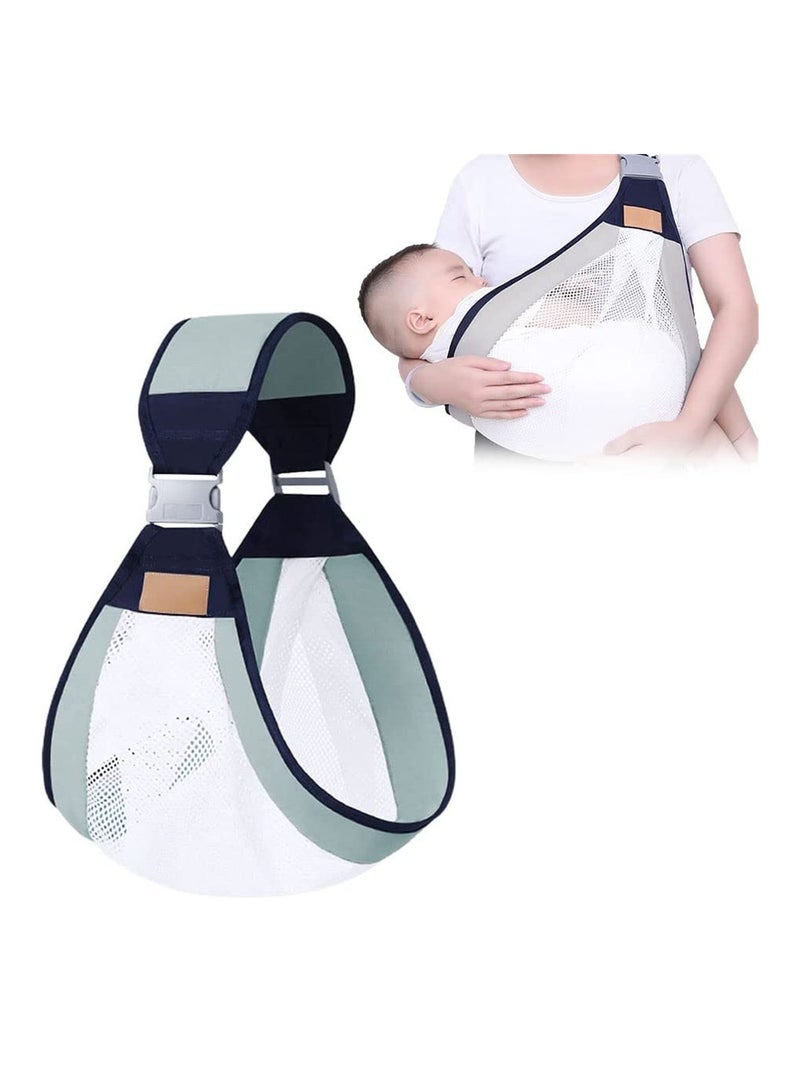 KASTWAVE Baby Carriers, Ergonomic Baby Strap one Shoulder Labor-Saving Polyester Baby Half Wrapped Sling, Adjustable 3D Mesh Baby Carrier - Image 1
