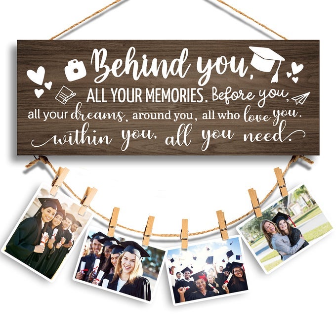 2025 Graduation Gifts for Her Him Behind You All Your MemoriesCongratulations Inspirational High School College Graduation Picture Frame for Her Best Friend Women Going Away Gifts