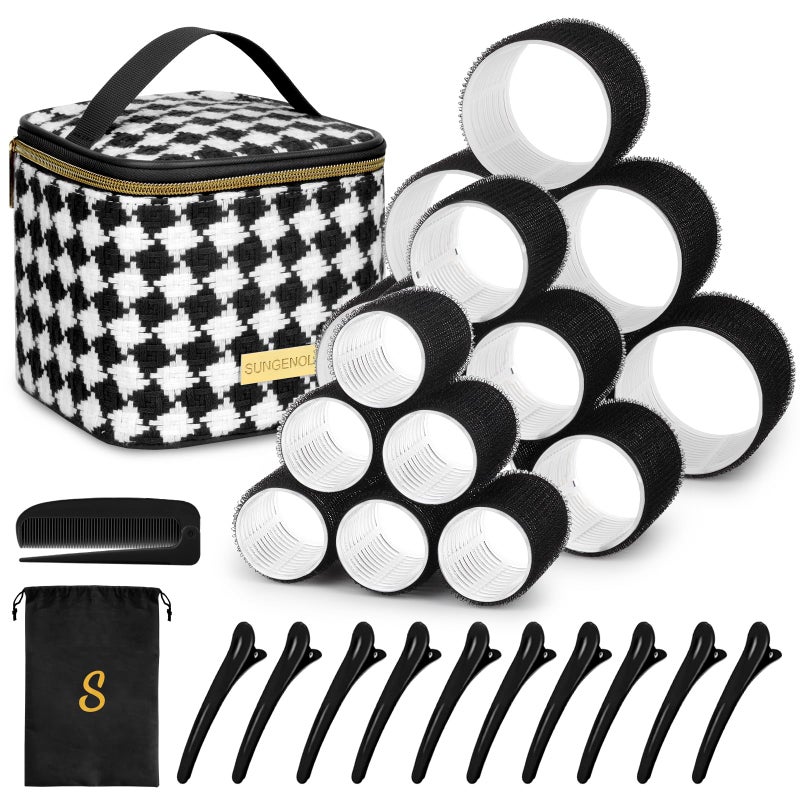 Sungenol Hair Roller Set 18 pcs,Hair rollers with hair clips and comb,Salon hairdressing curlers,DIY Hair Styles, Sungenol 3 Sizes Hair Rollers in 1 set - Image 1