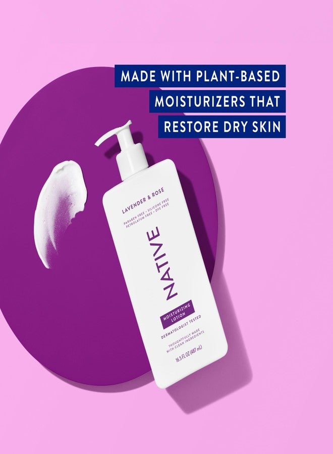 Native Body Lotion Contains Naturally Derived Plant-Based Moisturizers for Women and Men | Restores Dry Skin, Lavender & Rose, 16.5 fl oz - Image 4