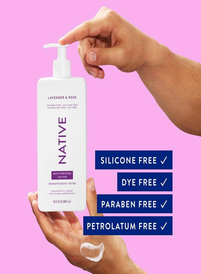 Native Body Lotion Contains Naturally Derived Plant-Based Moisturizers for Women and Men | Restores Dry Skin, Lavender & Rose, 16.5 fl oz - Image 2