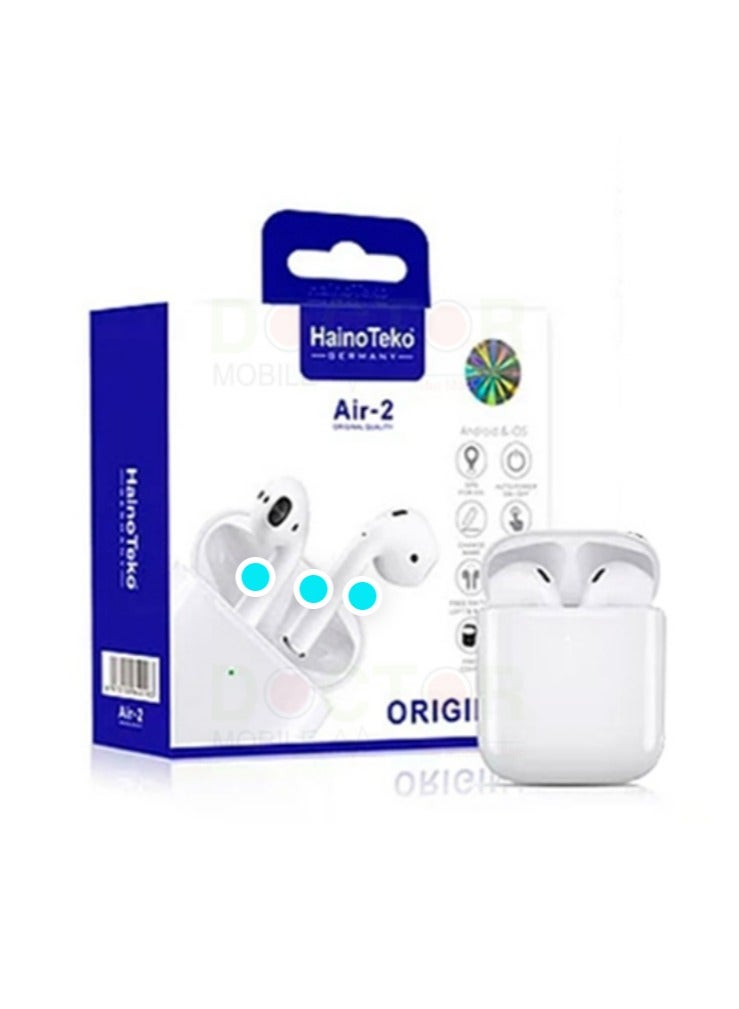Haino Teko air 2 Germany Wireless In-Ear Bluetooth For iPhones And Androids White, Haino Teko Air 2 Wireless Earphone - Image 1