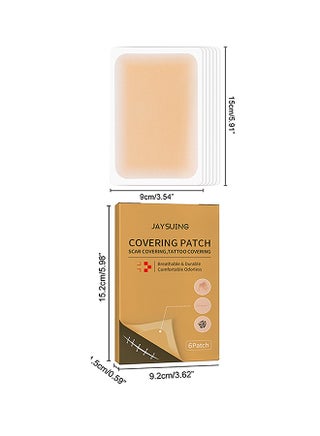 6 Patch Tattoo Cover Up Tape, Ultra Thin Skin Tone Concealer Sticker, Invisible Concealer Patch for Covering up Tattoos and Scars - view 2