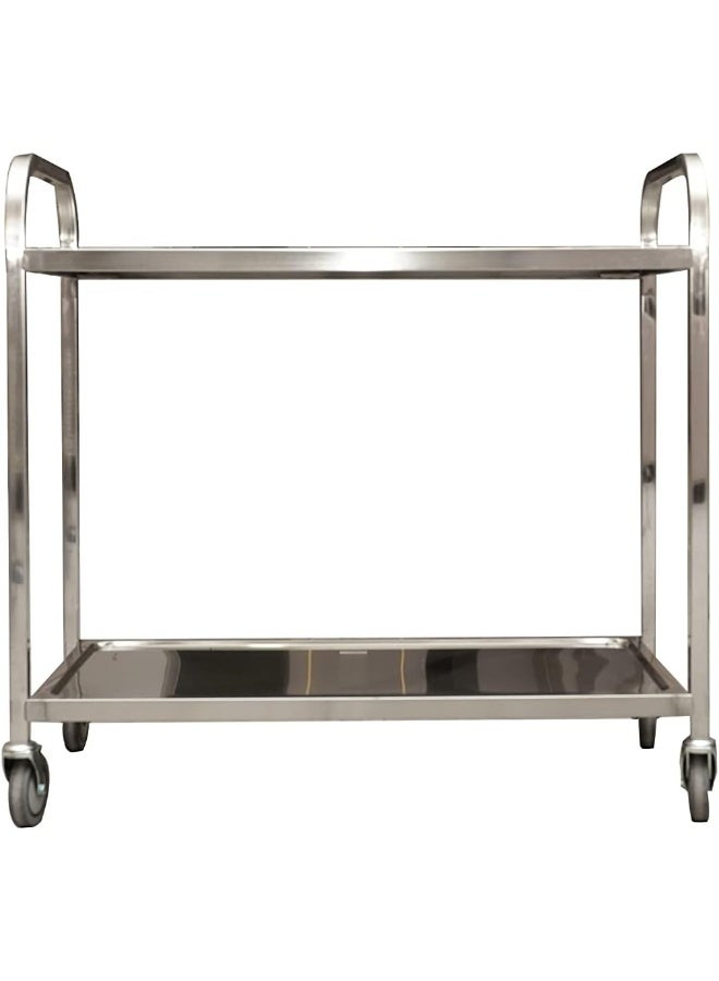 SOFIA Refrigeration 2 Tier Stainless Steel Utility Cart with Wheels - Image 2