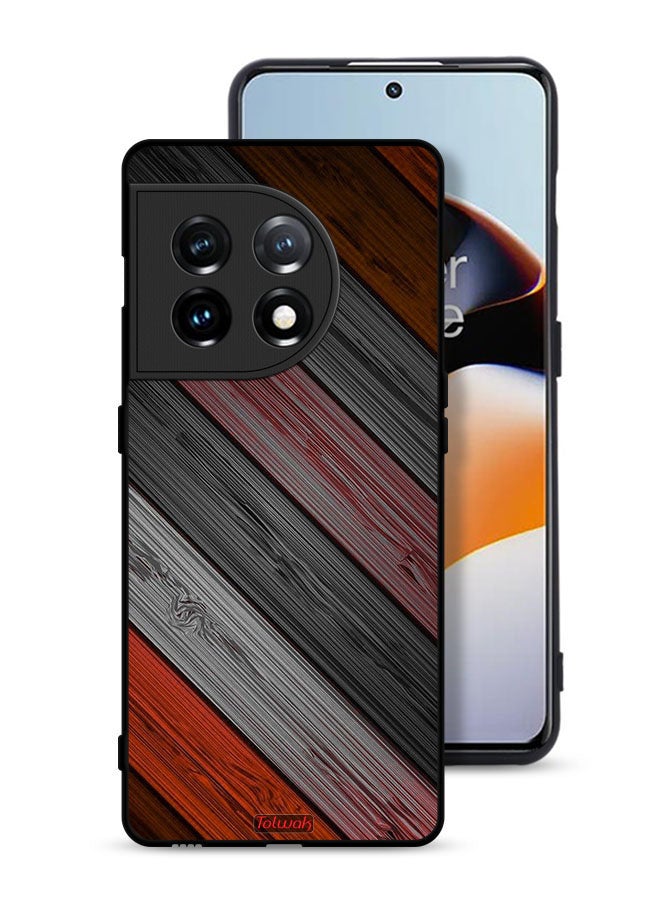 Tolwak OnePlus 11 5G Protective Case Cover Colored Wooden Pattern - Image 1