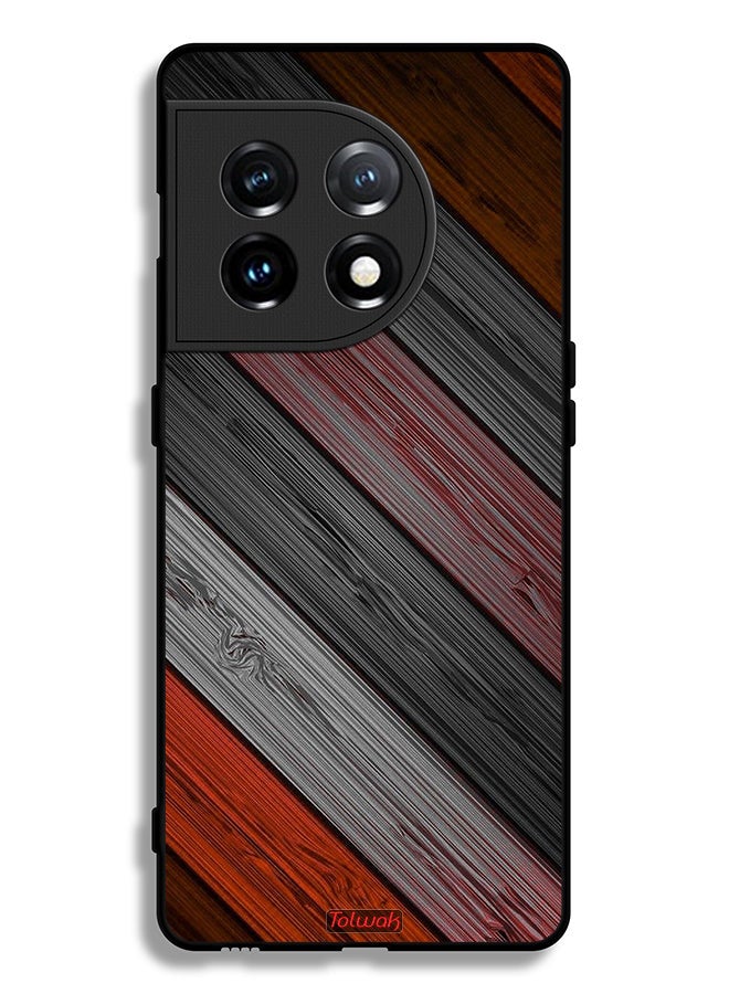Tolwak OnePlus 11 5G Protective Case Cover Colored Wooden Pattern - Image 2