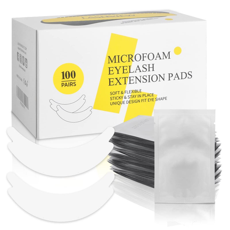LASHVIEW 100 Pairs Eye PadsUnder Eye Pads for Eyelash ExtensionMicrofoam Eye PadsNatural NO HydrogelLash Extension Lint FreeFit Most Eye Shape Stick WellHypoallergenicWaterproof - Image 2